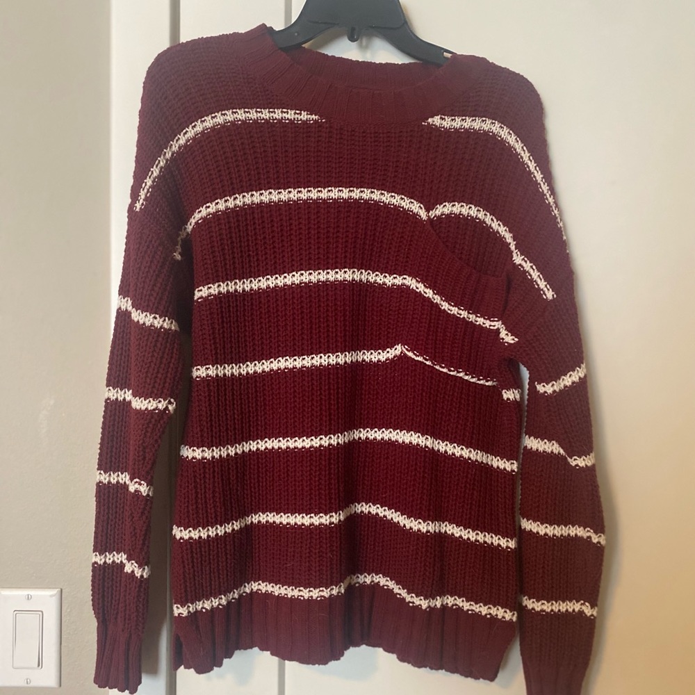 Red sweater with white stripes from American Eagle
